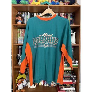 Vintage 90s men’s Miami Dolphins 3/4 sleeve shirt XL